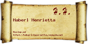 Haberl Henrietta névjegykártya